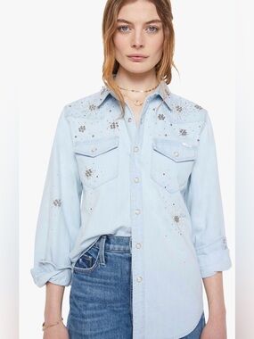 NEW w tags s MOTHER all my exes button up shirt in more is more